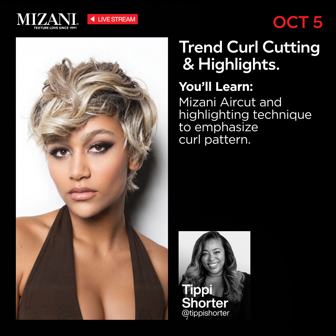 Mizani Trend Curl Cutting and Highlights class artwork